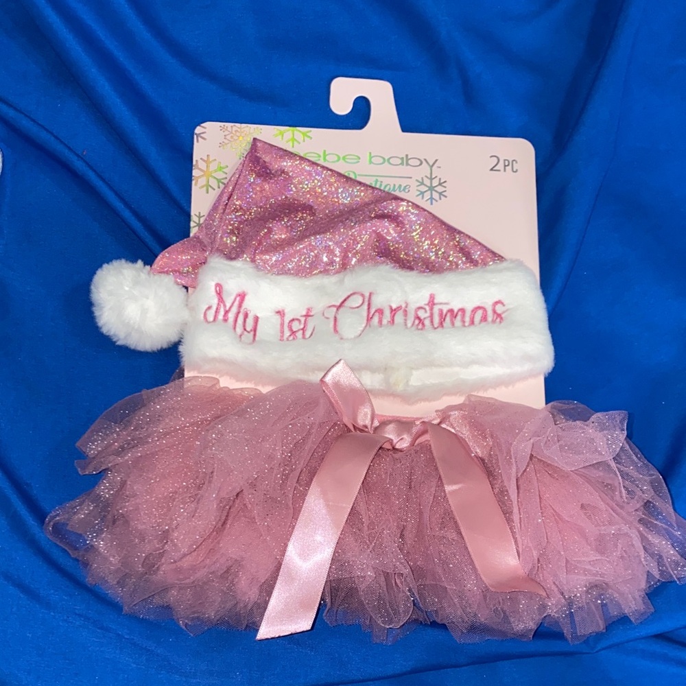 🎄☃️🎅🏼 Bebe Pink Baby Christmas Outfit with Hat